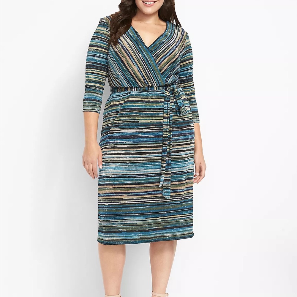 Missoni inspired-Lane Bryant Sparkle Midi Dress. (Maroon Glitter Metallic)